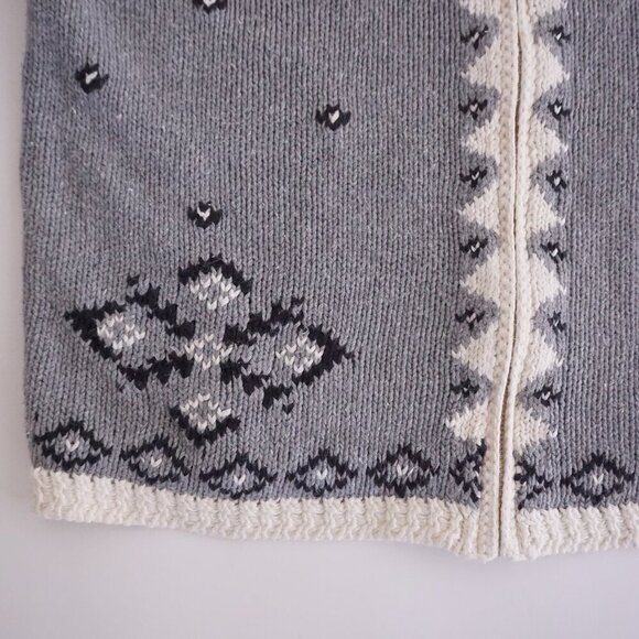 Vintage Northern Reflections Grey Knit Zip Up Cotton Blend Cardigan Sweater M - Picture 7 of 10